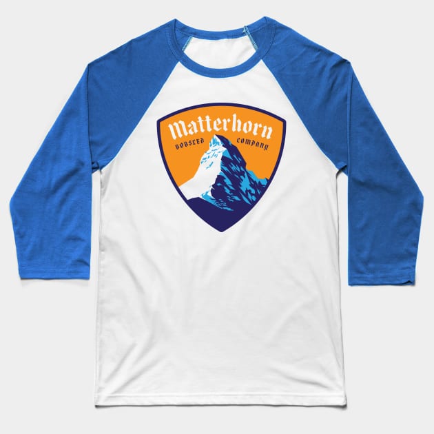 Matterhorn Bobsled Company Baseball T-Shirt by jpdesign